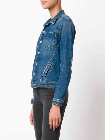 Shop L Agence Buttoned Denim Jacket In Blue