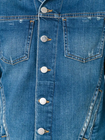 Shop L Agence Buttoned Denim Jacket In Blue