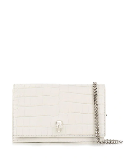 Shop Alexander Mcqueen Skull Crossbody Bag In White