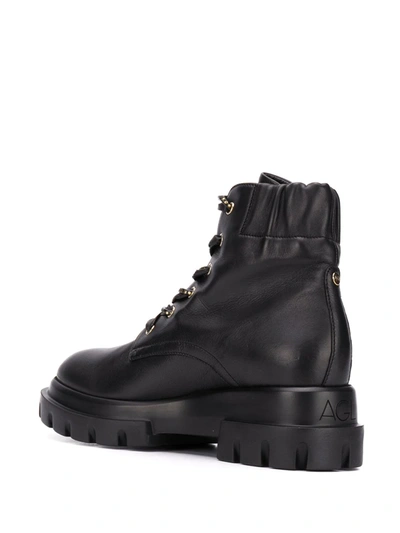 Shop Agl Attilio Giusti Leombruni Lace-up Biker Boots In Black