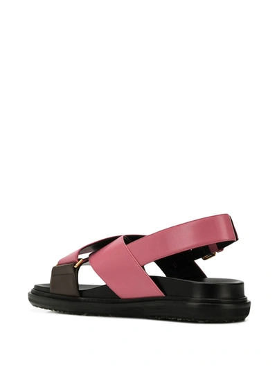 Shop Marni Fussbett Cross-over Sandals In Pink