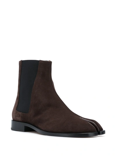 Shop Maison Margiela Split Toe Slip-on Boots In Brown