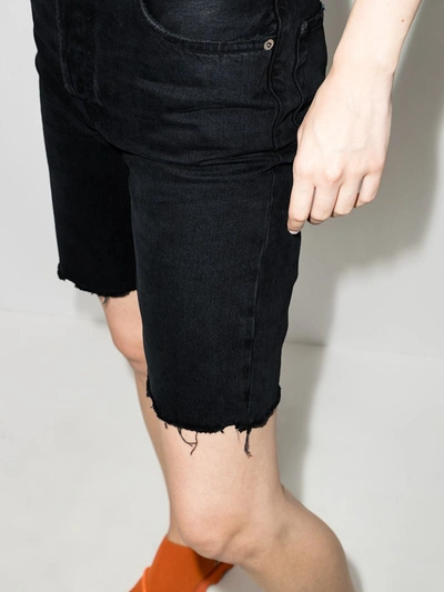 Shop Agolde Knee-length Denim Shorts In Black