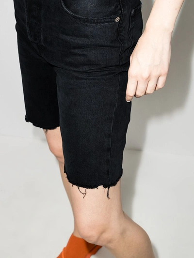Agolde 90's Pinch Waist High Rise Straight Leg Shorts In Black