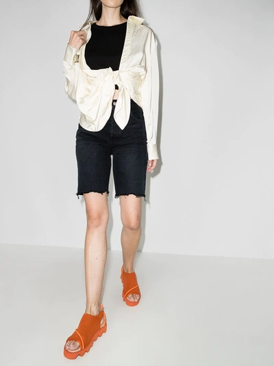 Agolde 90's Pinch Waist High Rise Straight Leg Shorts In Black