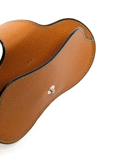 Valextra Pebbled Leather Glasses Case In Brown