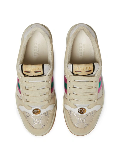 Shop Gucci Screener Lace-up Sneakers In White