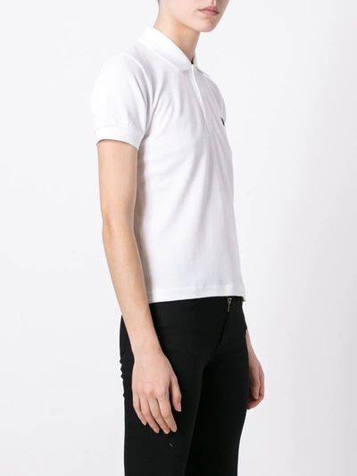 Shop Comme Des Garçons Play Heart Patch Polo Shirt In White