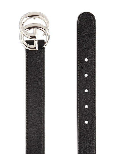 Shop Gucci Gg Buckle Belt In Black