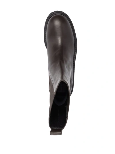 Shop Del Carlo Chunky Leather Boots In Braun