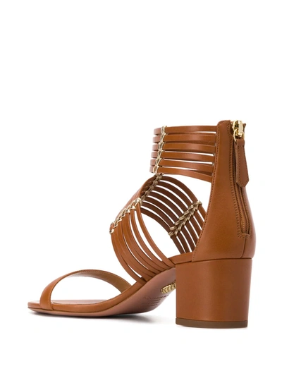 Shop Aquazzura Ravello 50mm Strappy Sandals In Brown
