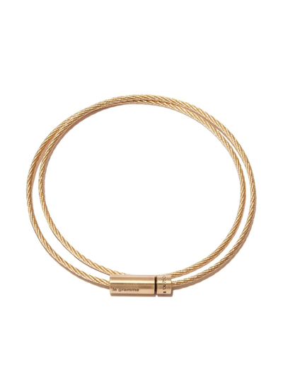 Shop Le Gramme Le Câble Double Bracelet In Gold