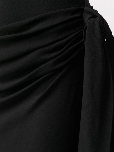 Shop Dolce & Gabbana Knot Detail Midi Dress In Black