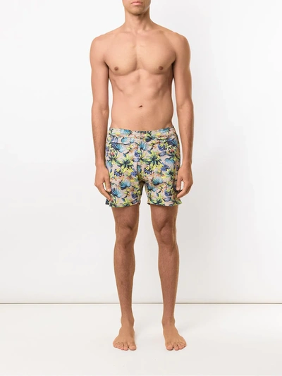 Amir Slama Printed Swimming Shorts In Neutrals