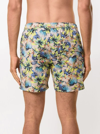 Shop Amir Slama Printed Swimming Shorts In Neutrals