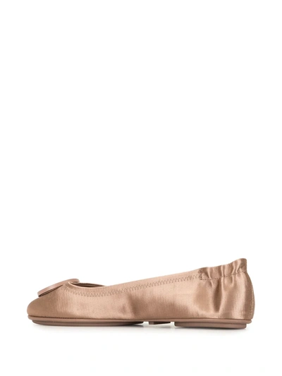 Shop Tory Burch Logo Buckle Flat Ballerinas In Pink