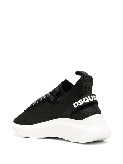 Shop Dsquared2 Logo-motif Lace-up Sneakers In Black