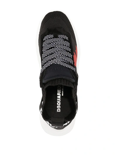 Shop Dsquared2 Logo-motif Lace-up Sneakers In Black