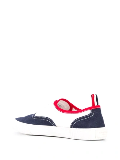 Shop Thom Browne Heritage Canvas Sneakers In White