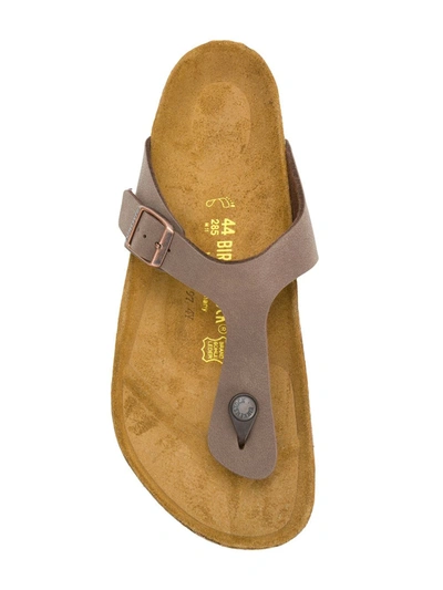 Shop Birkenstock Buckle Detail Flip Flop Sandals In Brown