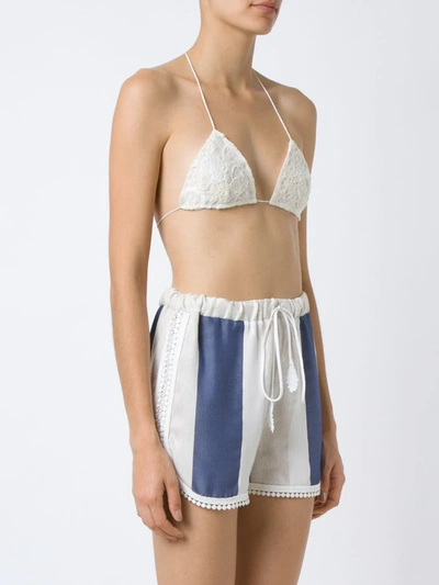 Shop Martha Medeiros Célia Lace Bikini Top In White