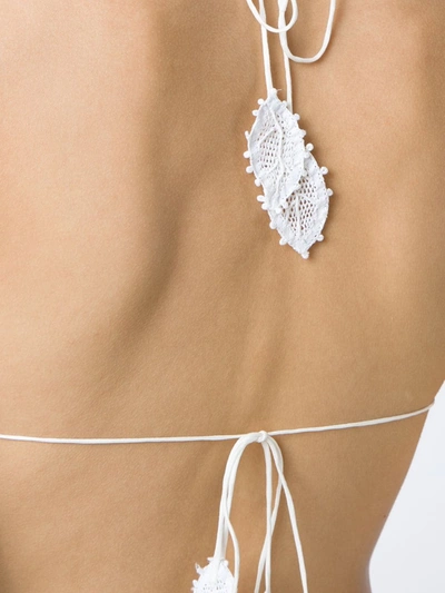 Shop Martha Medeiros Célia Lace Bikini Top In White