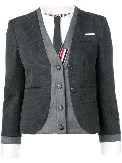 Shop Thom Browne Trompe L'oeil Suit Sport Coat In Grey