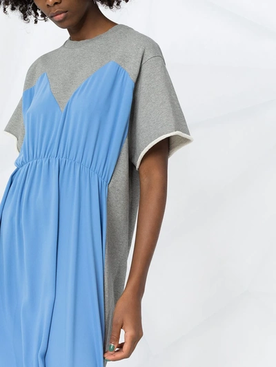 Shop Mm6 Maison Margiela Colour-block Jersey Dress In Grey