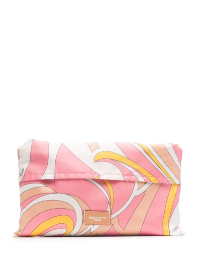 Pucci Nuages-print Small Packable Travel Pouch In Pink