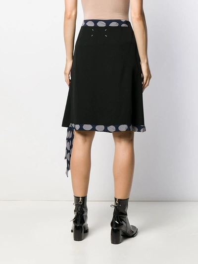 Pre-owned Maison Margiela 1990's Dot Detail A-line Skirt In Black