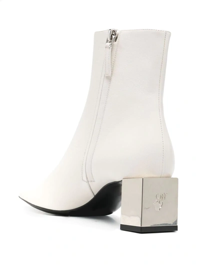 Shop Off-white Block-heel Boots In Grey