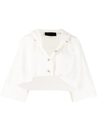 Shop Mr & Mrs Italy Cropped Caplet Jacket In White