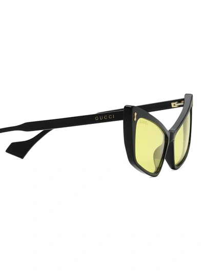 Shop Gucci Cat Eye Frame Sunglasses In Black