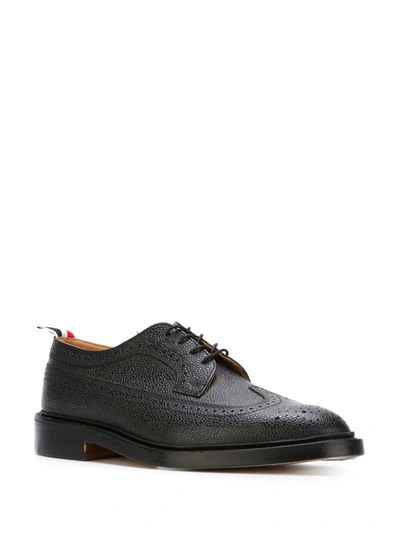 Shop Thom Browne Pebbled Leather Longwing Brogues In Black