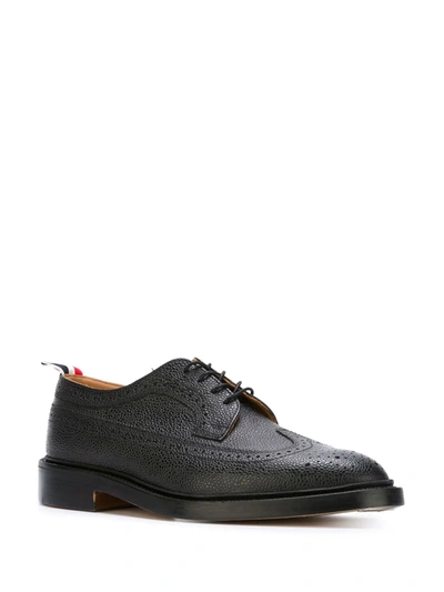 Thom Browne Longwing Leather Derby Shoes In Black
