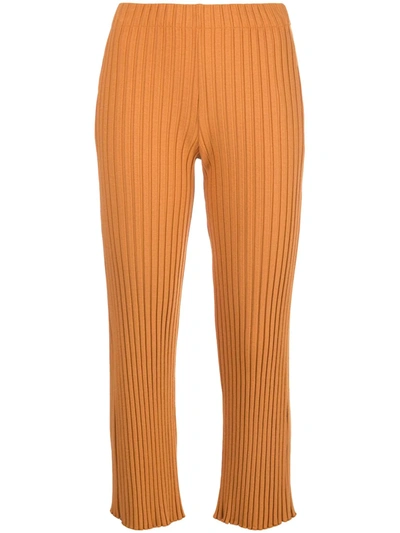 Shop Simon Miller Cropped High-rise Trousers In Orange