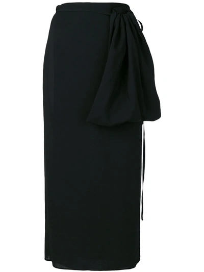 Shop Simonetta Ravizza Midi Wrap Skirt In Black