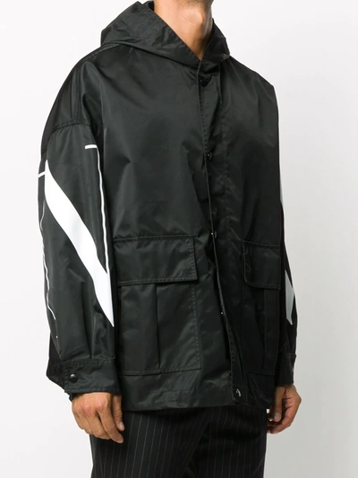 Shop Valentino Vltn Print Windbreaker Jacket In Black