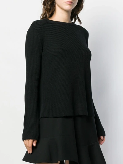 Shop Red Valentino Point D'esprit Tulle Sweater In Black