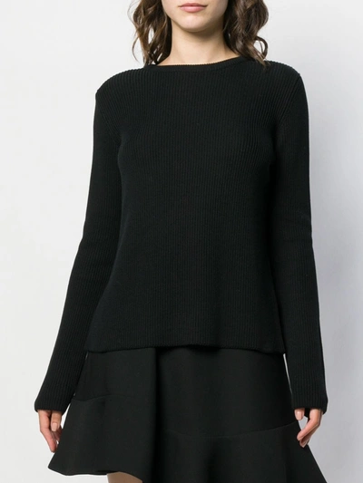 RED VALENTINO POINT D'ESPRIT TULLE SWEATER - 黑色