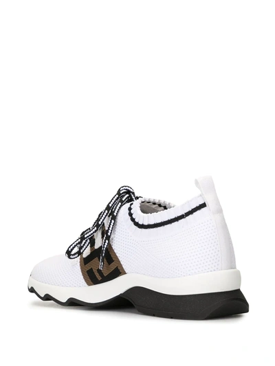 Shop Fendi Ff Stripe Low-top Sneakers In White
