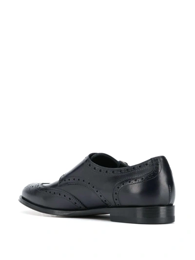Shop Scarosso Kate Perforated Monk Shoes In Blue
