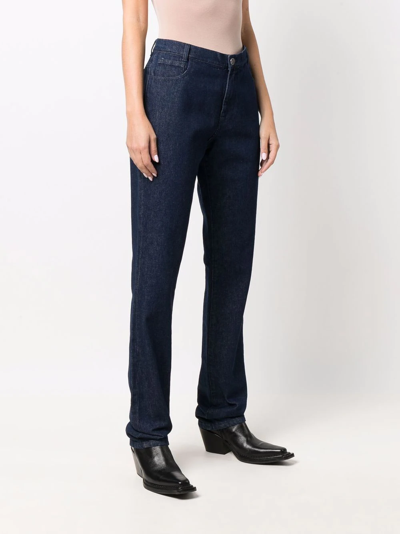 Shop Raf Simons High-rise Straight-leg Jeans In Blau