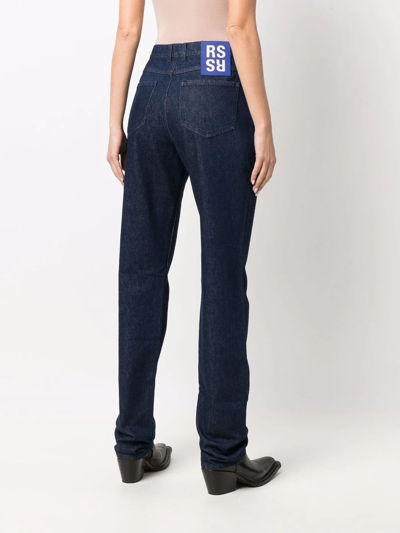 Shop Raf Simons High-rise Straight-leg Jeans In Blau