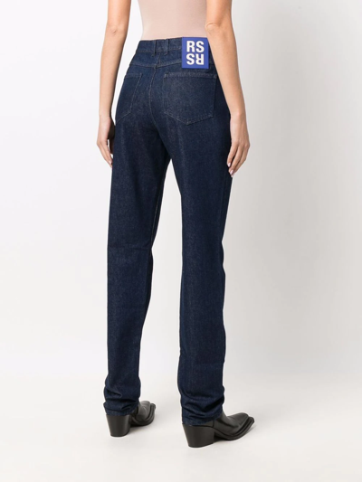 Raf Simons High-rise Straight-leg Jeans In Blau