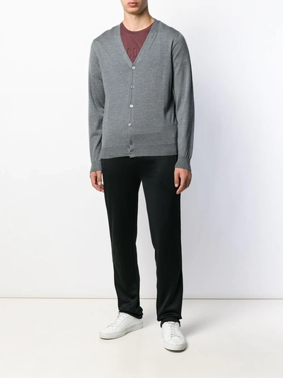 Shop Corneliani V-neck Cardigan In Grey
