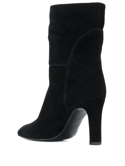 GIUSEPPE ZANOTTI CONTRAST STITCH BOOTS - 黑色