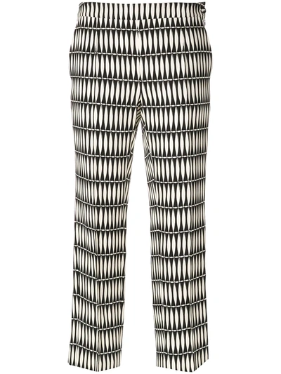 Shop Lanvin Printed Trousers In Black