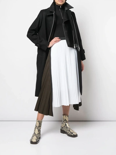 SACAI ZIP DETAIL PLEATED SKIRT - 黑色