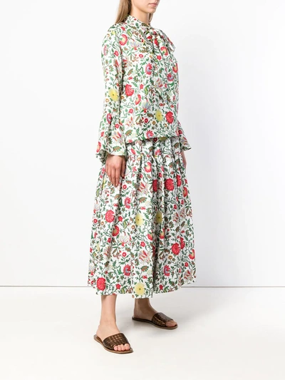 Shop La Doublej Floral Coat In Green